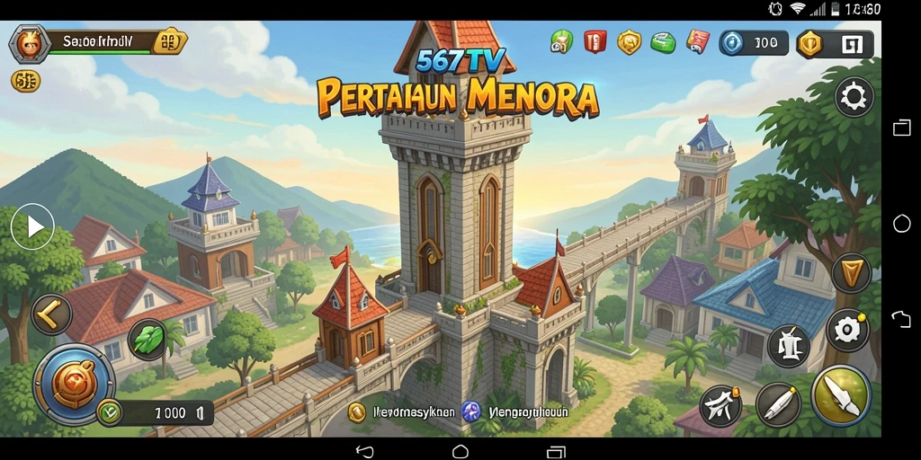 Tampilan gameplay menara pertahanan yang seru dan menantang.