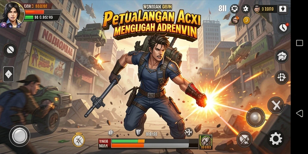 Screenshot gameplay 8II yang menunjukkan aksi pertarungan intens.