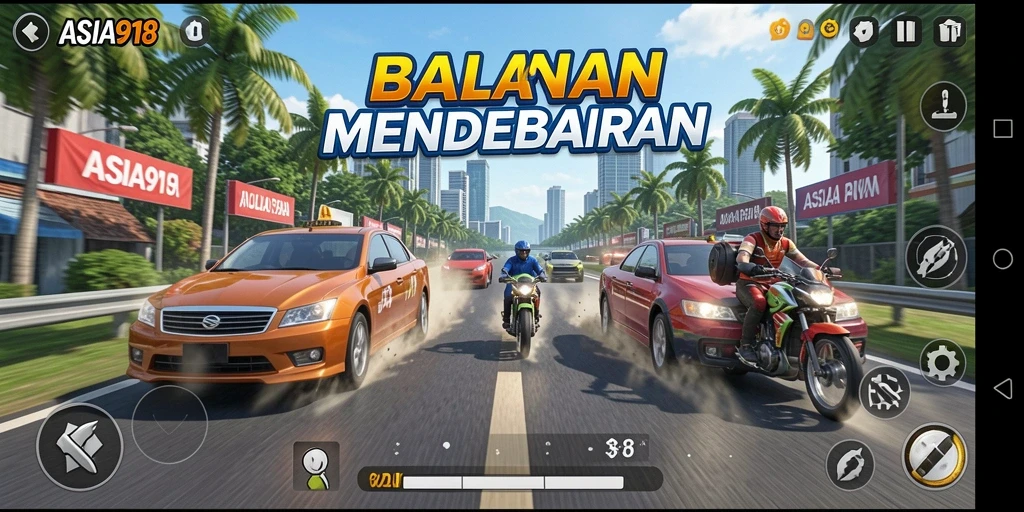 Tampilan gameplay Racing yang seru dan penuh adrenalin.