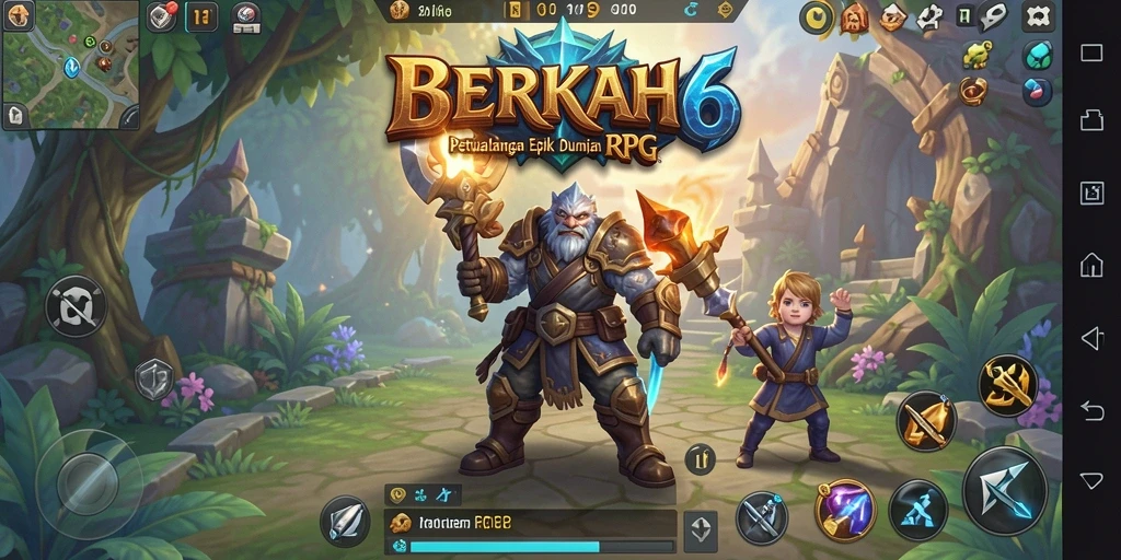 Tangkapan layar utama BERKAH6 menampilkan aksi pertempuran yang seru dan grafis menawan.