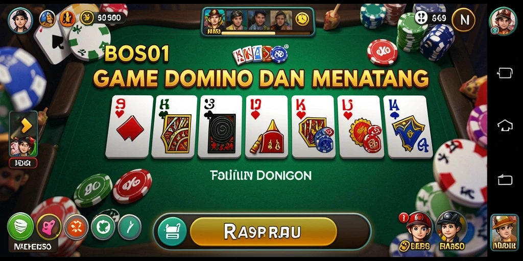 Tangkapan layar menunjukkan gameplay seru dalam permainan Domino.