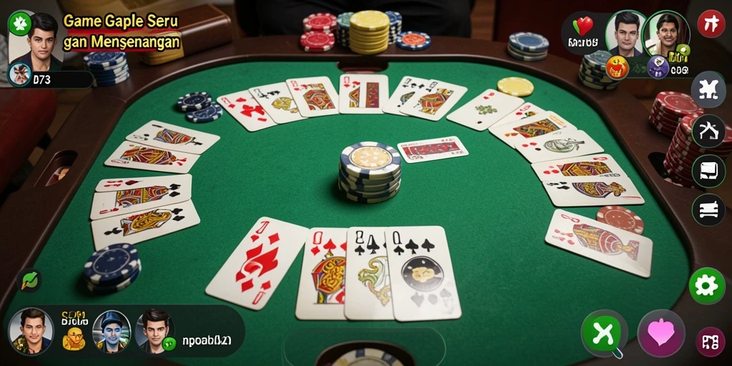 Tampilan gameplay D73 yang menampilkan keseruan bermain Gaple.