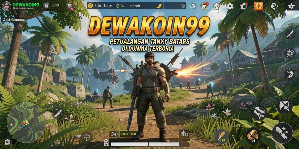 Screenshot gameplay DEWAKOIN99 menampilkan eksplorasi dunia terbuka yang luas.