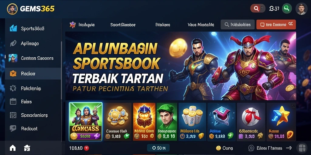 Tampilan antarmuka GEMS365 yang menarik saat bermain taruhan olahraga.