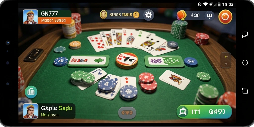 Screenshot gameplay GN777 menampilkan momen seru permainan Gaple.