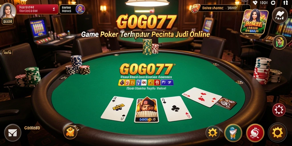 Screenshot gameplay GOGO77 menampilkan aksi Poker yang mendebarkan.