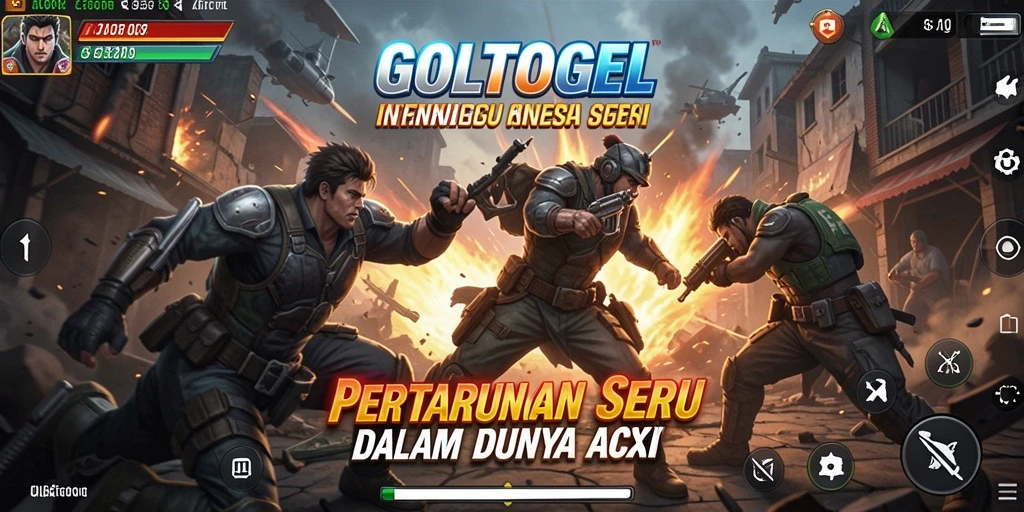 Tangkapan layar GOLTOGEL menunjukkan pertarungan seru dengan efek visual menawan.