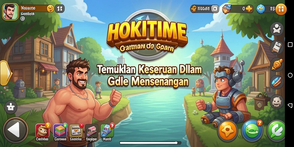 Screenshot HOKITIME menunjukkan gameplay Idle yang mengasyikkan.