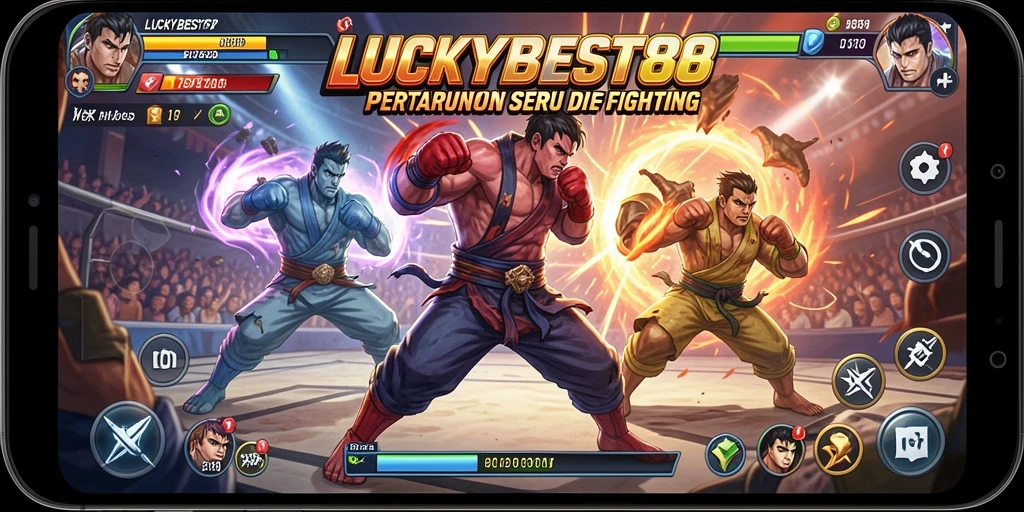 Screenshot utama LUCKYBEST88 menampilkan aksi pertarungan yang mendebarkan.