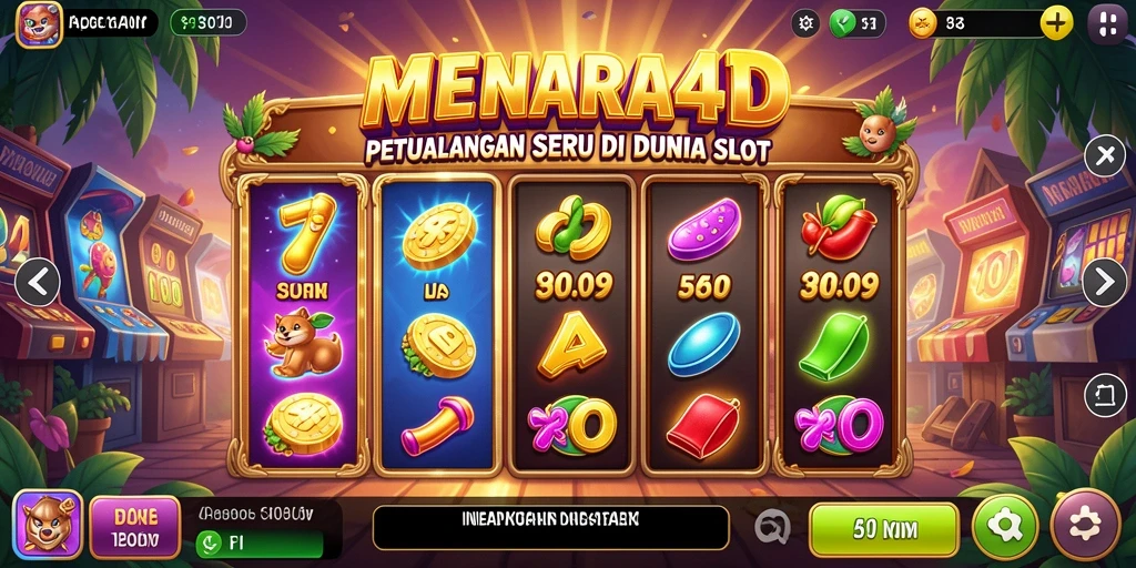 Tampilan utama MENARA4D dengan gameplay Slot yang menakjubkan.