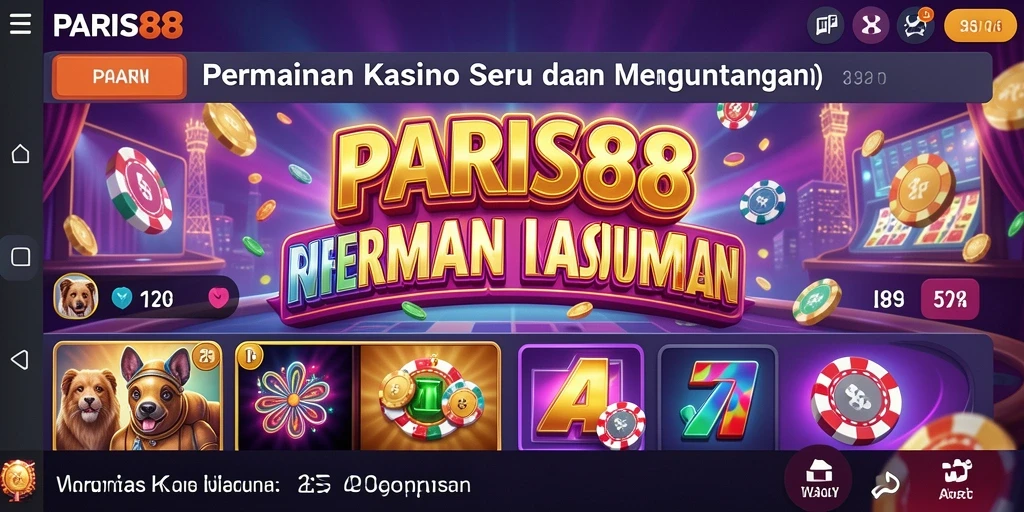 Tampilan gameplay seru di PARIS88 dengan berbagai pilihan permainan Kasino.