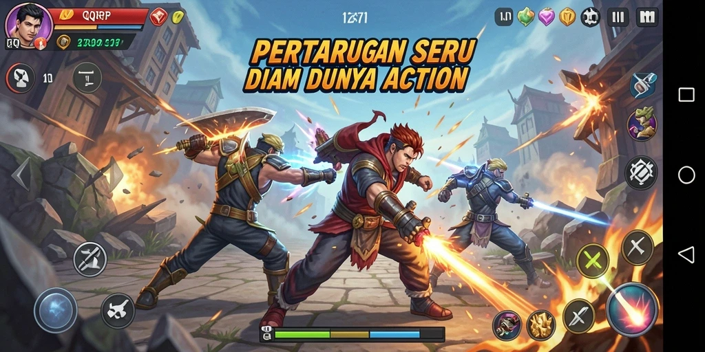 Screenshot gameplay QQRP dengan aksi seru dan karakter yang menakjubkan.