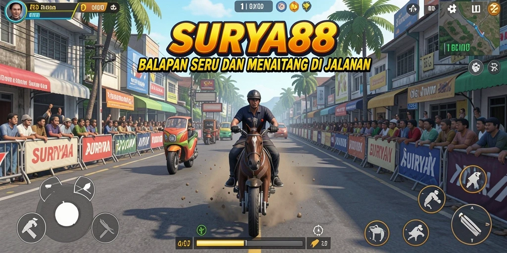 Gameplay seru dan mendebarkan di SURYA88, nikmati balapan penuh tantangan.