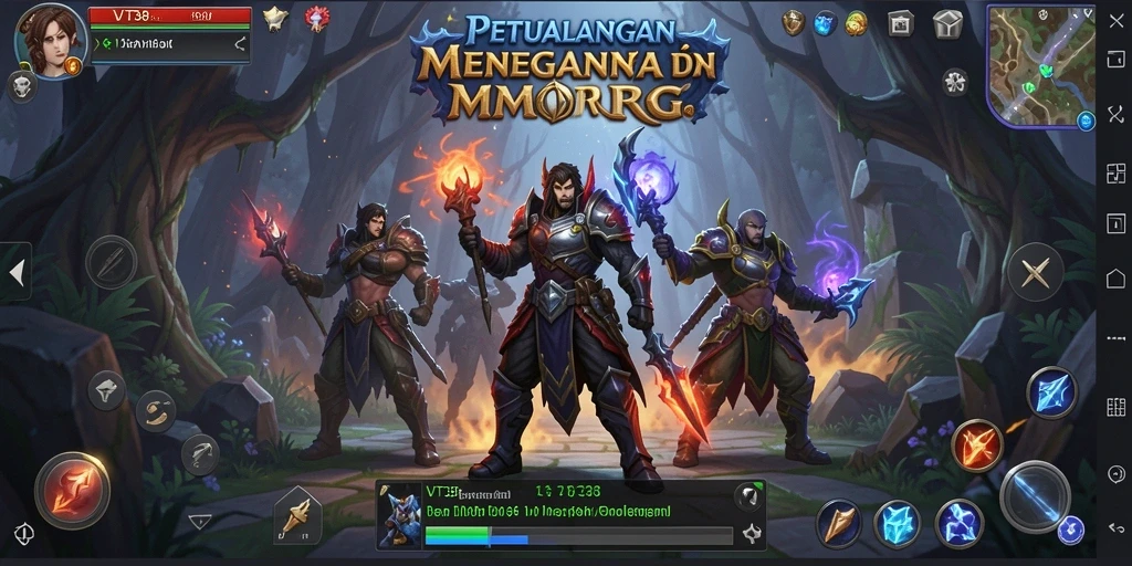 Screenshot utama VT38 menampilkan aksi seru dalam pertempuran MMORPG.